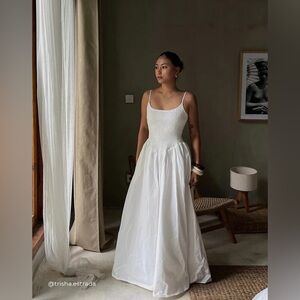 DISSH Milano White Cotton Midi Dress